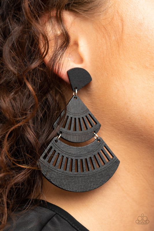 Oriental Oasis - Black Earrings - Paparazzi Accessories - Paparazzi Accessories 